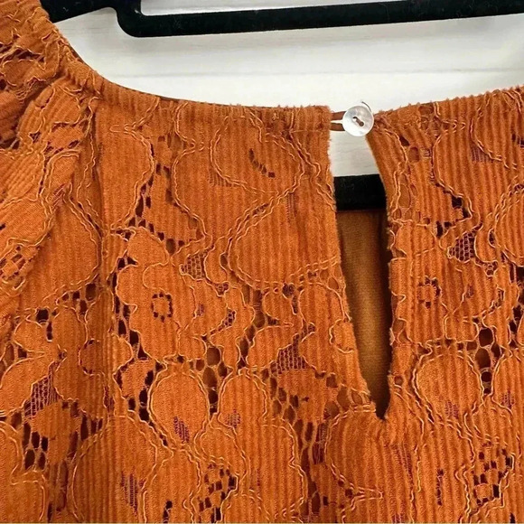Dolan Norah Floral Corduroy Blouse Orange XS - Picture 11 of 14